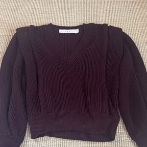 IRO Deep Burgundy V-Neck Sweater